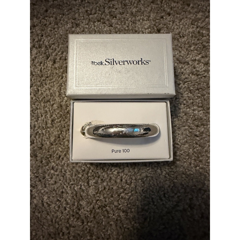NWT Belk Silverworks Silver Plated Bangle Bracelet with engravings 5mm